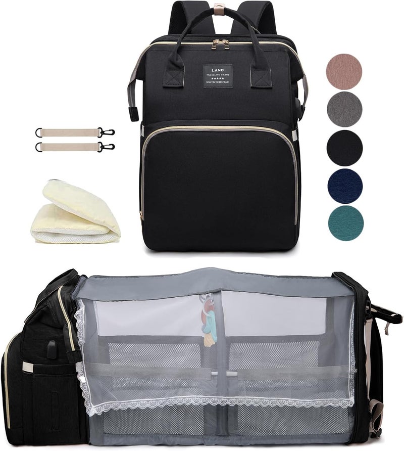 houscly Black boy Diaper Bag Backpack: Baby toddler Bags with Changing Station for Women Men Girls Mom Dad Large Travel Backpack Pañaleras Modernas Para Bebe Niña Niño Newborn Essentials Baby New Born Gift | boy, Changing Station, Pañaleras Modernas, Para Bebe, Niña, Niño - Image 1